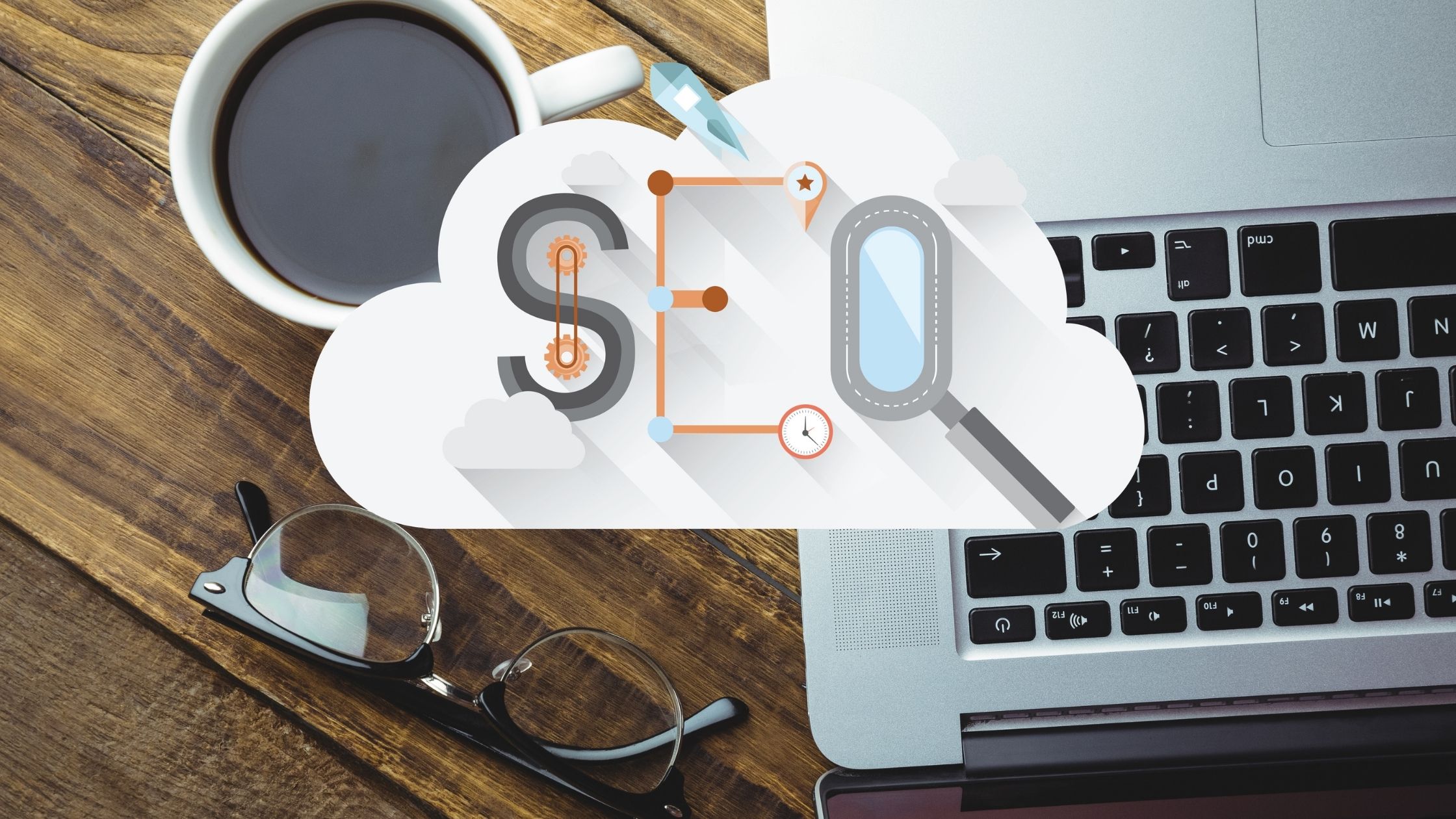 top view seo in cloud featured image for seo strategies blog